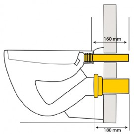 90/110,180mm lang, Wand-WC-Anschlussgarnitur Deckkappen chrom Haas WC- AnschlussgarniturenWC- Anschlussgarnituren -19%