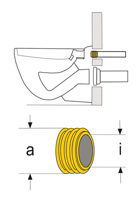 ASW WC Druckspüler Spülrohrdichtung Ø 48 mm Dichtung Spülrohr Spülrohrverbinder