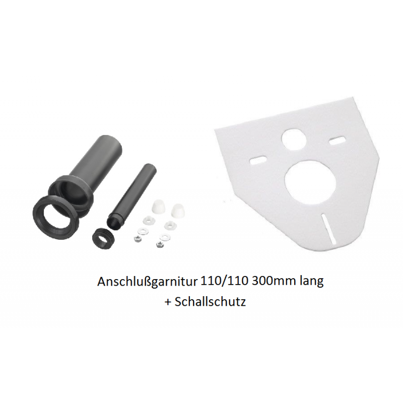 Wand-WC Anschlußgarnitur 110/110mm 300mmLang mit Schallschutz Haas Rohr-Anschlusstechnik für WC und ZubehörRohr-Anschlusstech...