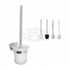 Toilettenbürstengarnitur Messing verchromt Opalglas rund verschiedene Ausführung Serie: 1000 ASW Toiletten- Papierhalter + Bü...