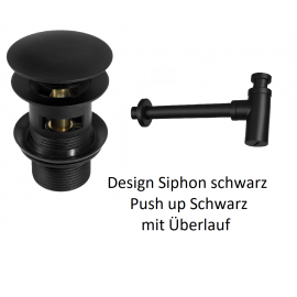 Design Siphon 11/4" und Push up mit Überlauf 11/4" schwarz Deante SiphonSiphon -19%