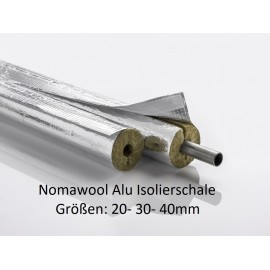 Nomawool Steinwolle-Isolierschale Isolierstärken von 20-30-40mm 1m Stangen NMC Deutschland Steinwolle- Alu IsolierschaleStein...