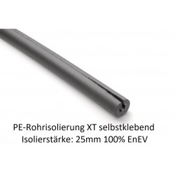 PE-Rohrisolierung Climatube easy selbstklebend Isolierstärke 25mm 100% GEG 1m Stangen NMC Deutschland PE Rohrisolierung XT Se...