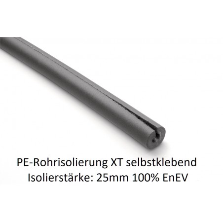 PE Rohrisolierung XT selbstklebend Isolierstärke 25mm 100% EnEV 1m Stangen NMC Deutschland PE Rohrisolierung XT Selbstklebend...
