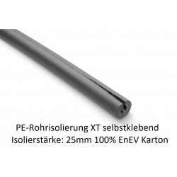 PE-Rohrisolierung Climatube easy selbstklebend Isolierstärke 25mm 100% GEG 1m Stangen Karton NMC Deutschland PE Rohrisolierun...