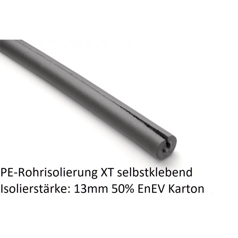 PE Rohrisolierung XT 13mm Isolierstärke 50% EnEV selbstklebend 1m Stangen Karton NMC Deutschland Isolierung und ZubehörIsolie...