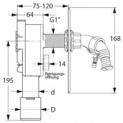OHA PE- Unterputz- Geräte- Siphon mit zwei Winkelschlauchtüllen in 3/4" und 3/8" Haas Siphon und ZubehörSiphon und Zubehör -19%