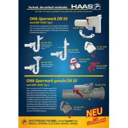 OHA Sperrwerk DN50 und PP-Siphon mit einem Kombi - Geräteanschluss 11/2" und 11/4" Haas OHA- SperrwerkOHA- Sperrwerk -19%