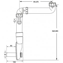 OHA Spülen-Raumsparsiphon 11/2" DN 32/40 mit einem Geräteanschluss mit Reinigungsöffnung Haas Spülen- RaumsparsiphonSpülen- R...