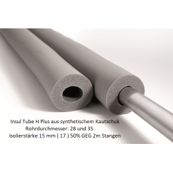 Rohrisolierung Insul Tube H Plus 28 und 35 mm x 15 (17) mm Cu 50% GEG 2m Stangen synthetischem Kautschuk NMC Deutschland Insu...