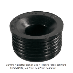 Gummi- Nippel für Spitzende Siphon an Spitzende HT- Rohr schwarz Haas Gumminippel für SiphoneGumminippel für Siphone -19%
