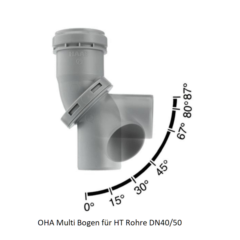 Multi - Bogen aus PP für HT Rohre DN40/40 Haas Multibögen für HT- RohreMultibögen für HT- Rohre -19%