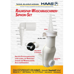 OHA Waschmaschinensiphon- Set mit Reinigungsöffnung und Halteklammer Haas WaschmaschinensiphonWaschmaschinensiphon -19%